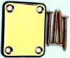 GOLD ELECTRIC GUITAR NECK PLATE WITH CUSHION 68x55MM